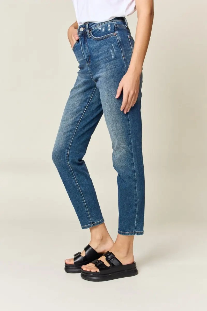 Judy Blue Full Size Tummy Control High Waist Slim Jeans - Love Salve
